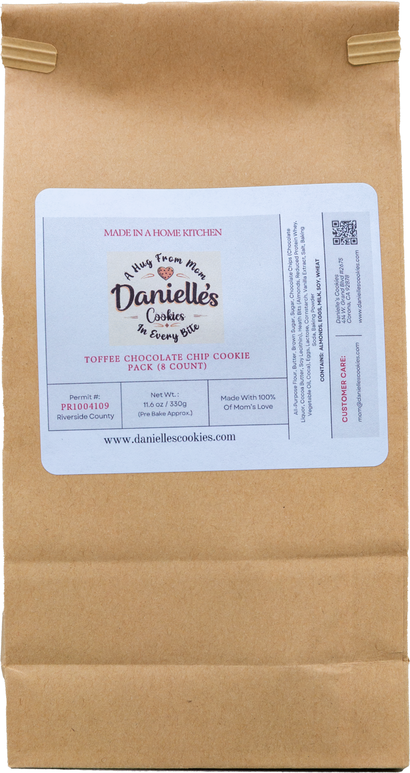 Toffee Chocolate Chip Cookie Pack - (8 Count) - Image 2